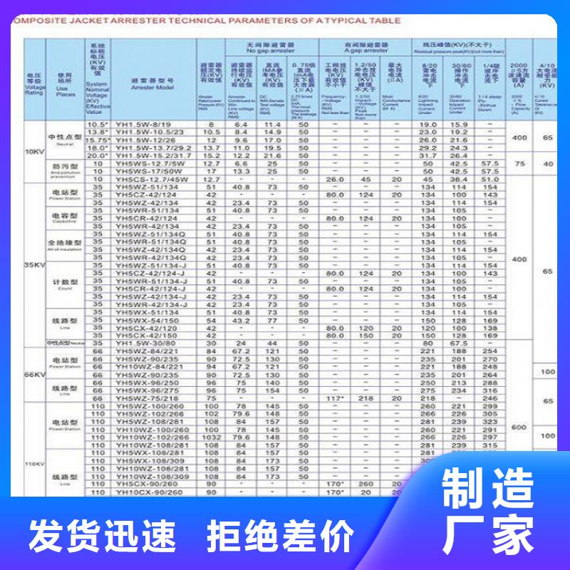 避雷器Y10WZ-108/281【羿振电力】