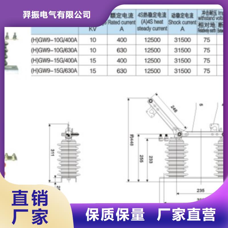 【户外高压交流隔离开关】GW9-15/400A了解更多