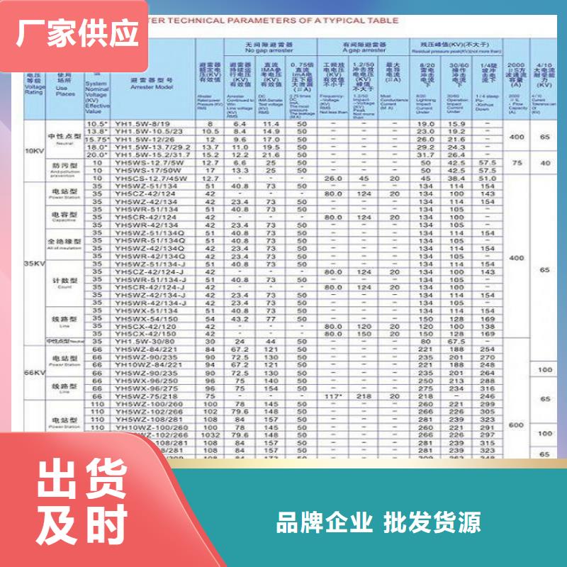 氧化锌避雷器HY10WZ-51/134G【羿振电力】