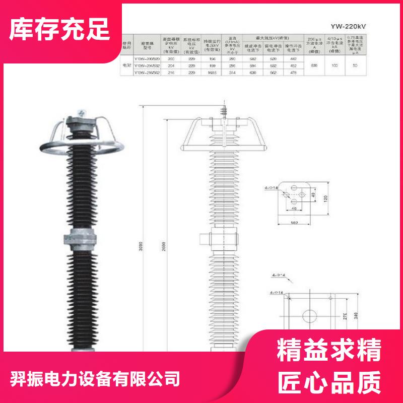 柳市厂家供应氧化锌避雷器Y10WZ-92/232】